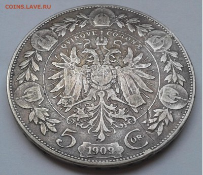 5 крон Австрия Франц Иосиф 1909г. с 200р. до 29.06.19г.22:00 - 20190623_143201