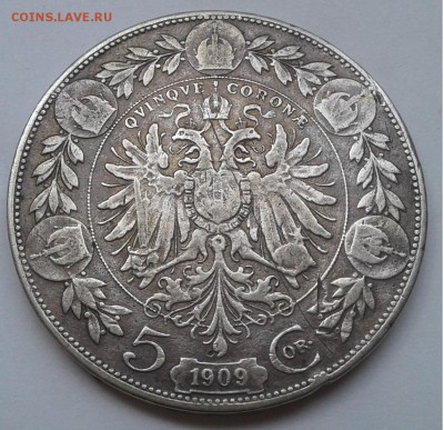 5 крон Австрия Франц Иосиф 1909г. с 200р. до 29.06.19г.22:00 - 20190623_143154