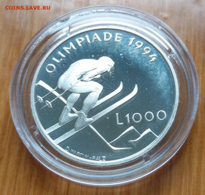 Сан-Марино 1000 лир 1994 Лиллехаммер ПРУФ до 22-00 26.06 - IMAG1393~2