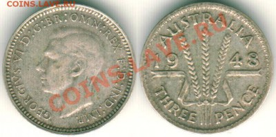 Ag, Австралия, 3 пенса 1948 - до 21-00мск 05.07 - aus-3p-1948
