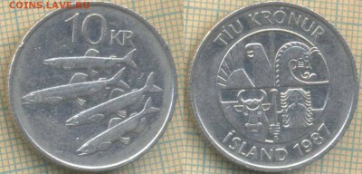 Исландия 10 крон 1987 г. , до 01.07.2019 г. 22.00 по Москве - Исландия 10 крон 1987  6427