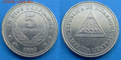 Никарагуа - 5 кордоб 1997 года до 1.07 - Никарагуа 5 кордоб 1997