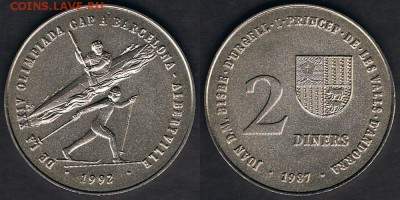 Андорра 2 динера 1987 "Олимпийские Игры 1992" 02.07.19 22:00 - Andorra_KM#46.1_26062019