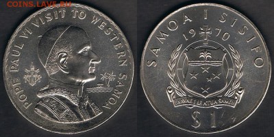 Самоа 1 тала 1970 "Визит Папы Павла VI" до 02.07.19 в 22:00 - Samoa_KM#10_26062019