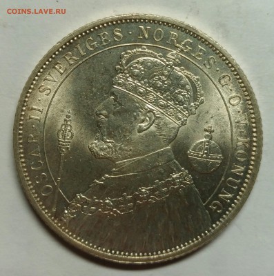 Швеция. 2 кроны 1897 юбилей правления Оскара II, UNC - P_20190626_001055_1