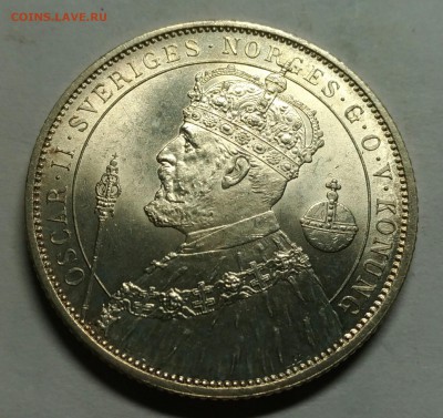 Швеция. 2 кроны 1897 юбилей правления Оскара II, UNC - P_20190626_001102_1