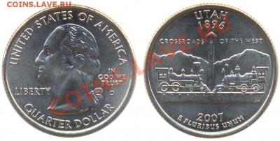 Монеты,связанные с жд! - us_25cent_utah_07