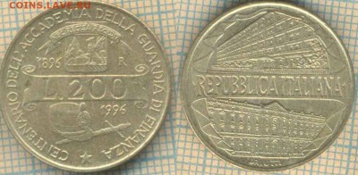 Италия 200 лир 1996 г., до02.07.2019 г. 22.00 по Москве - Италия 200 лир 1996  6236