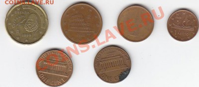 1,2,5,20 евроцентов + 2 шт. по 1 центу USA - Буфер обмена02
