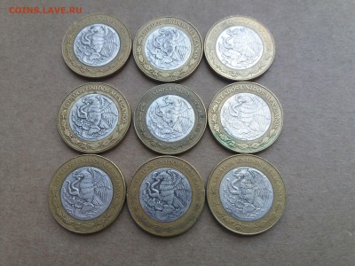 Мексика 10 песо серебро 1992-1995 9 шт оптовый лот до 01.07 - 20190612_153743