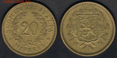 Финляндия 20 марок 1939 "Герб" 03.07.19 22:00 - Finland_KM#32_1939_27062019