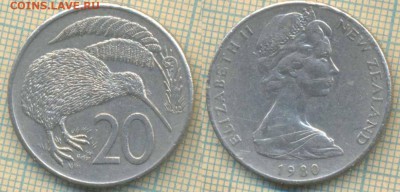 Новая Зеландия 20 центов 1980 г., до 03.07.2019 г. 22.00 по - Новая Зеландия 20 центов 1980  6261