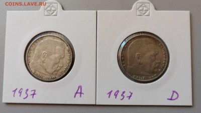 2 марки 1937 A и D до 03.07 до 22-00 - 37-1