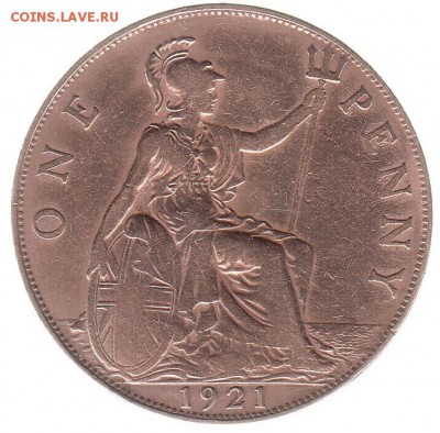 Англия 1 пенни 1921 до 3.07 в 22.00 - 62-2