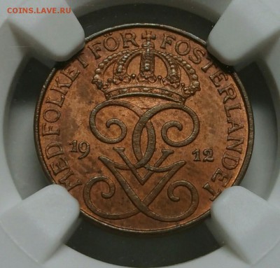 Швеция. 1 öre 1912 NGC MS63BN до 3 июля 22-30 - P_20190628_205247_1_1