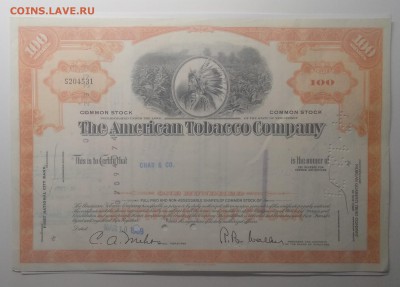 Сертификат THE AMERICAN TOBACCO COMPANY США 1969 г. - IMG_20190628_080917