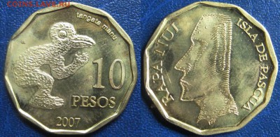 Остров Пасхи 10 песо 2007 г  До 01.07 в 22-00МСК - 10 п