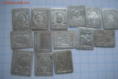 Серебряные жетоны 35 шт без повтора - 1