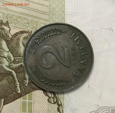 2 сантима, 1937 год. Латвия - D7D6CC16-7DB7-49F9-847A-A65D789291E8