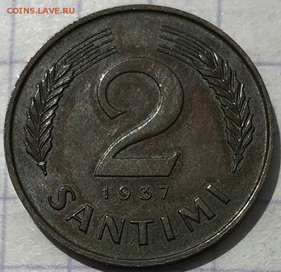 2 сантима, 1937 год. Латвия - D027BF0A-C346-4E55-B52D-F01768774050