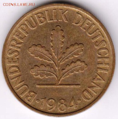 ФРГ 10 пфеннигов 1984 г. G до 24.00 07.07.19 г. - 021а