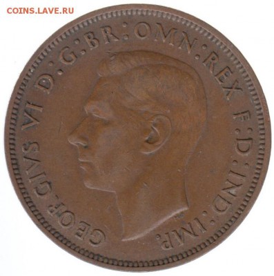 Англия 1 пенни 1945 до 3.07 в 22.00 - 154-2