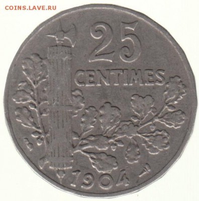 Франция 25 сантимов 1904 до 3.07 в 22.00 - 155-2