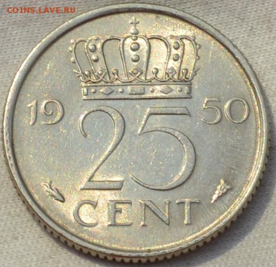 Нидерланды 25 центов 1950. 04. 05. 2019. в 22 - 00. - DSC_0352