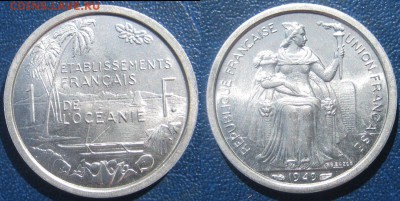 Французская Океания  1 франк 1949 г До 04.07 в 22-00МСК - 1ф