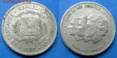 Доминикана - 25 сентаво 1987 года до 8.07 - Доминикана 25 сентаво 1987