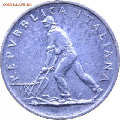 Италия 1 лира 1947 год. тираж 12.000 - 129495461_1