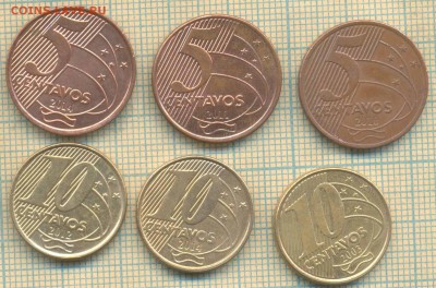 Бразилия 5,10 сентаво , фикс - Бразилия 5 10 фикс с