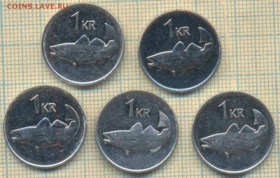 Исландия 1 крона 1981-2011 г., фикс - Исландия 1 крона фикс с1
