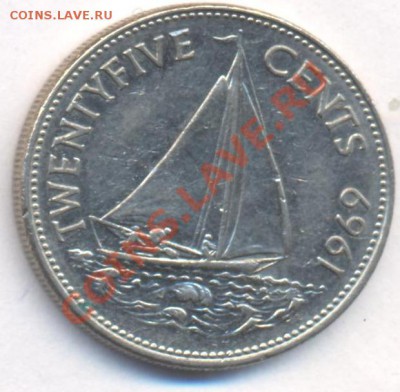 Багамские о-ва 25 центов 1969 г.До 7.07.11 г. 21-00 МСК. - Багамы.1
