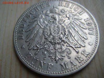 Германия,Вюрттемберг 5 марок 1907 год - 015.JPG