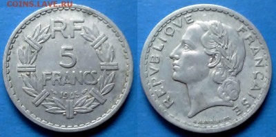 Франция - 5 франков 1945 года до 8.07 - Франция 5 франков 1945