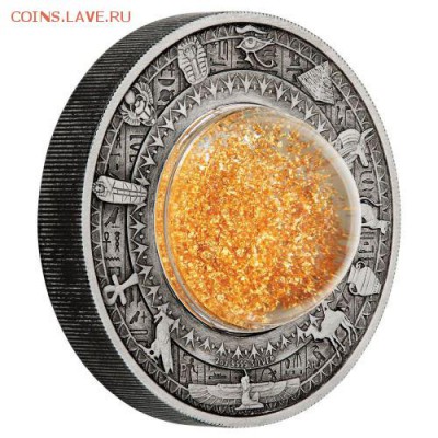 Кошки на монетах - 2 $ 19 Golden Treasures of Ancient Egypt - 2oz Silver Antique Finish Box - 1