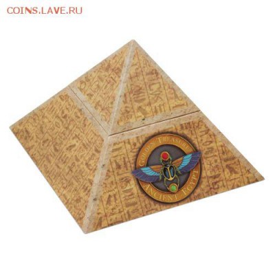 Кошки на монетах - 2 $ 19 Golden Treasures of Ancient Egypt - 2oz Silver Antique Finish Box - 5