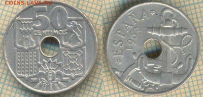Испания 50 сентимо 1963 (64) г. , до 09.07.2019 г. 22.00 по - Испания 50 сентимо 1963  6343