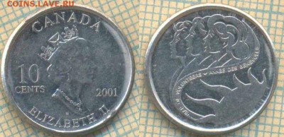 Канада 10 центов 2001 г. , до 09.07.2019 г. 22.00 по Москве - Канада 10 центов 2001  6350