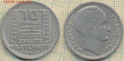 Франция 10 франков 1947 г., до 10.07.2019 г. 22.00 по Москве - Франция 10 фр 1947 6377