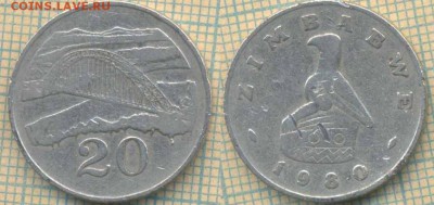 Зимбабве 20 центов 1980 г., до 11.07.2019 г. 22.00 по Москве - Зимбабве 20 центов 1980  6456