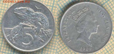 Новая Зеландия 5 центов 1989 г., до 11.07.2019 г. 22.00 по М - Новая Зеландия 5 центов 1989  6396
