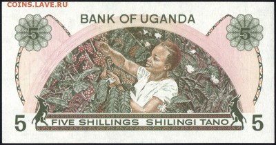 Уганда 5 шиллингов 1982 unc 11.07.19. 22:00 мск - 1