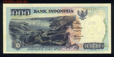 Индонезия 1000 рупий 1992 unc 11.07.19. 22:00 мск - 2