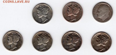 США 1 дайм 1935,41,42,44,48 гг. Оценка. - img803 - копия