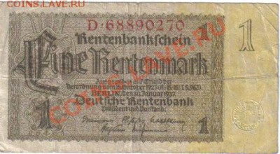 Германия 1 рентенмарка 1937-270 до 8.07 21.00мск - Германия 1 рентенмарка 1937-270-1