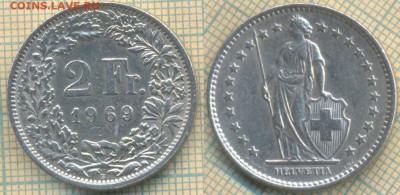 Швейцария 2 франка 1969 г. , до 12.07.2019 г. 22.00 по Москв - Швейцария 2 франка 1969 6500