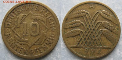 Германия 10 пфеннигов 1924 A  до 12-07-19 в 22:00 - Германия 10 пфеннигов 1924 A    170-к23-8205
