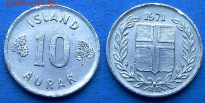 Исландия - 10 эйре 1971 года до 12.07 - Исландия 10 эйре 1971
